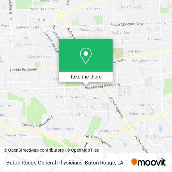 Baton Rouge General Physicians map