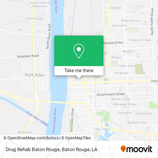 Drug Rehab Baton Rouge map