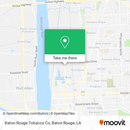 Mapa de Baton Rouge Tobacco Co