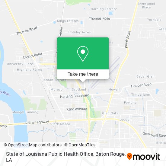 State of Louisiana Public Health Office map