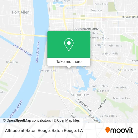 Altitude at Baton Rouge map