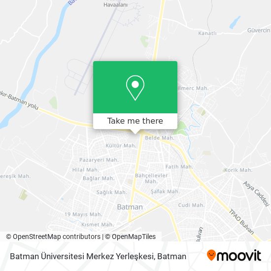 Batman Üniversitesi Merkez Yerleşkesi map