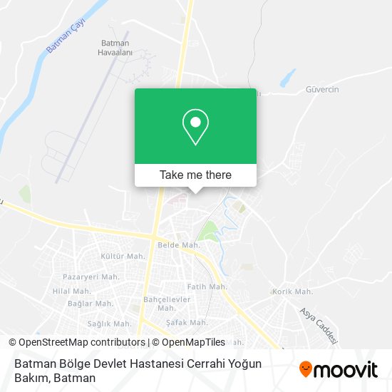 Batman Bölge Devlet Hastanesi Cerrahi Yoğun Bakım map