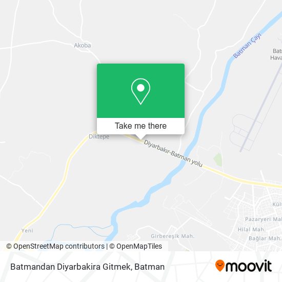 Batmandan Diyarbakira Gitmek map