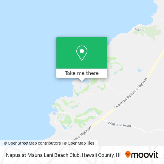 Napua at Mauna Lani Beach Club map