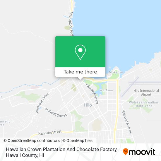 Hawaiian Crown Plantation And Chocolate Factory map