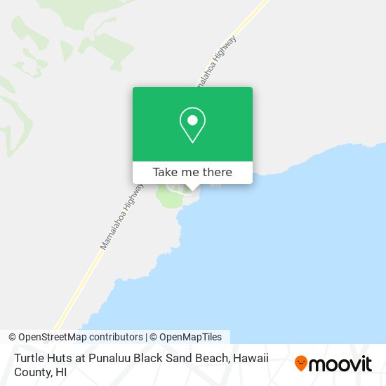 Turtle Huts at Punaluu Black Sand Beach map