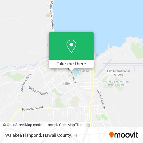 Waiakea Fishpond map