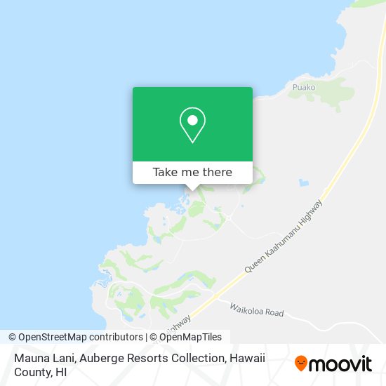 Mauna Lani, Auberge Resorts Collection map