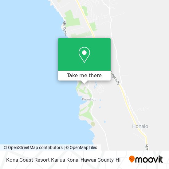 Kona Coast Resort Kailua Kona map