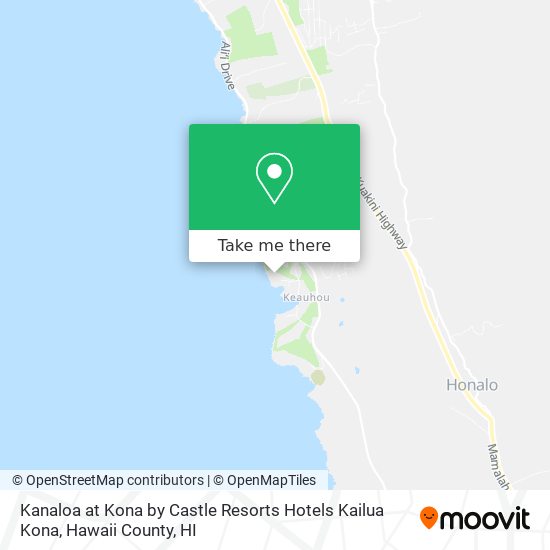 Kanaloa at Kona by Castle Resorts Hotels Kailua Kona map