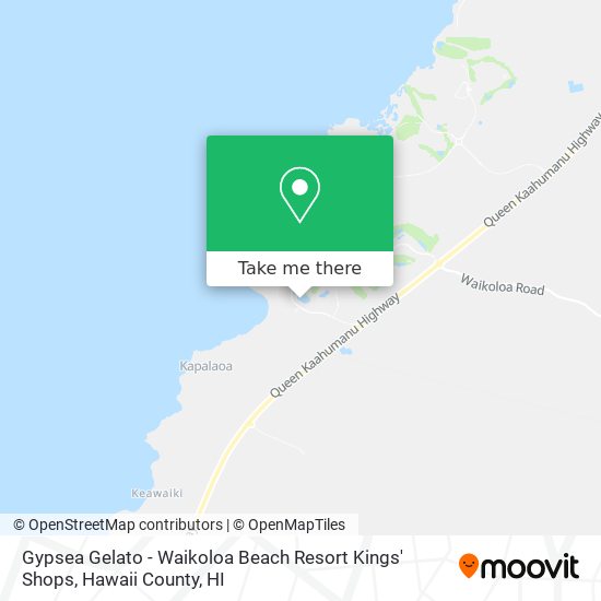 Gypsea Gelato - Waikoloa Beach Resort Kings' Shops map