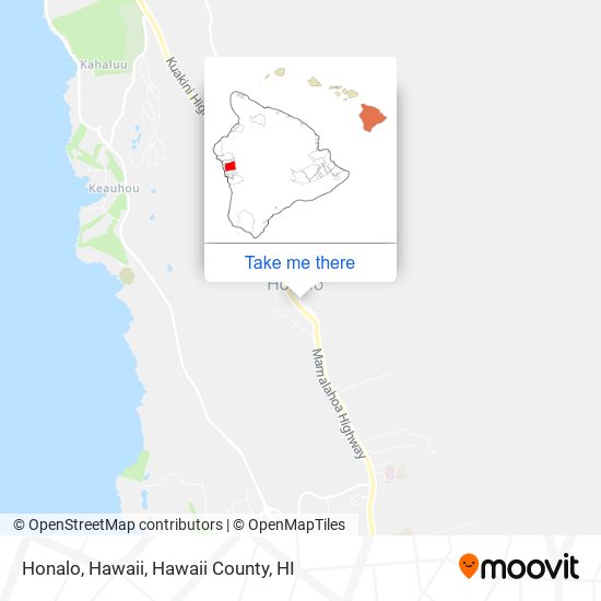Honalo, Hawaii map
