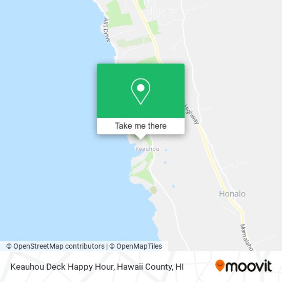 Keauhou Deck Happy Hour map
