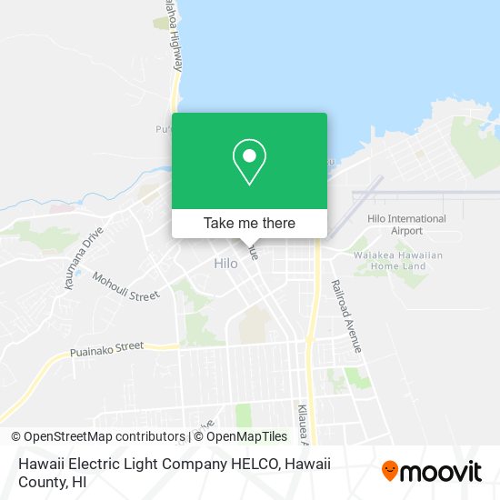 Mapa de Hawaii Electric Light Company HELCO