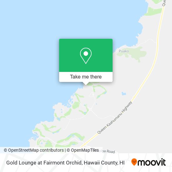 Gold Lounge at Fairmont Orchid map