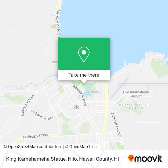 King Kamehameha Statue, Hilo map
