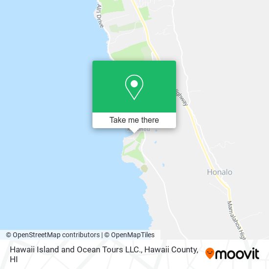 Hawaii Island and Ocean Tours LLC. map