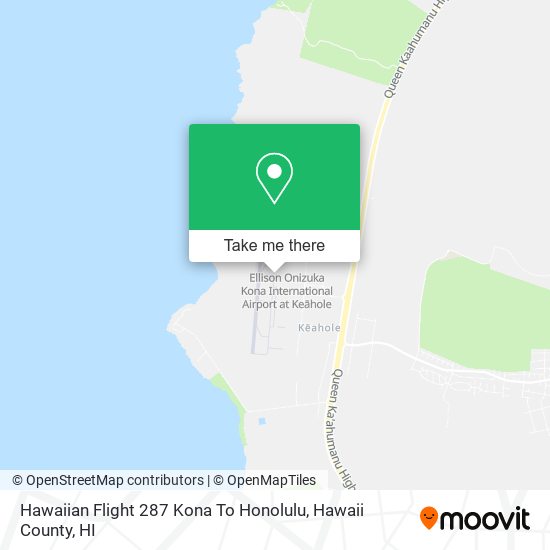 Hawaiian Flight 287 Kona To Honolulu map