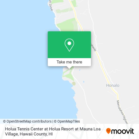 Holua Tennis Center at Holua Resort at Mauna Loa Village map