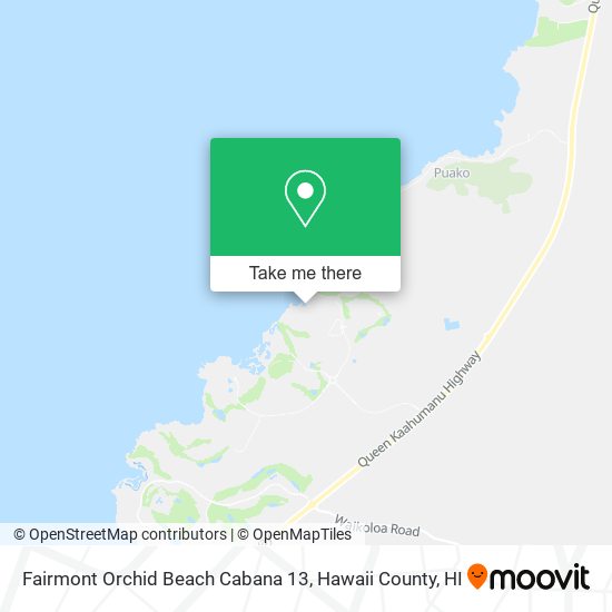 Fairmont Orchid Beach Cabana 13 map