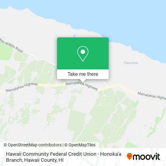 Hawaii Community Federal Credit Union - Honoka’a  Branch map