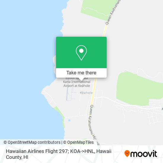 Hawaiian Airlines Flight 297; KOA->HNL map