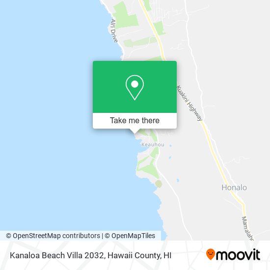 Kanaloa Beach Villa 2032 map
