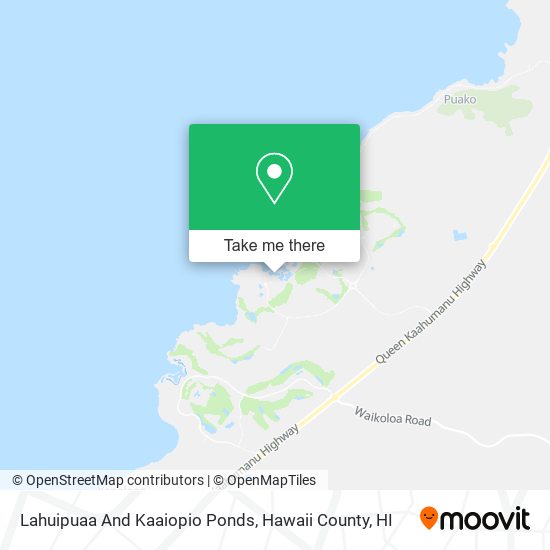 Lahuipuaa And Kaaiopio Ponds map