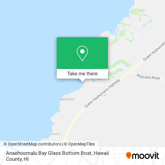 Anaehoomalu Bay Glass Bottom Boat map