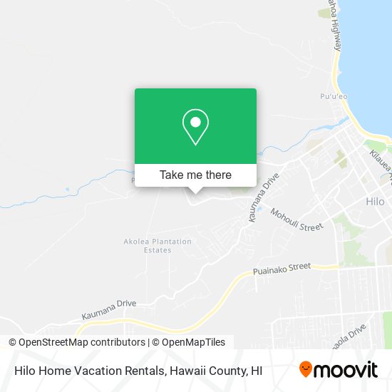 Hilo Home Vacation Rentals map