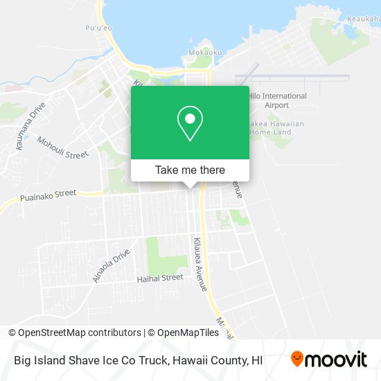 Big Island Shave Ice Co Truck map