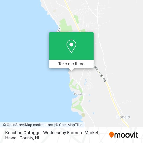 Keauhou Outrigger  Wednesday Farmers Market map