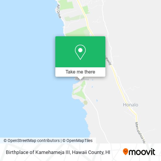 Birthplace of Kamehameja III map