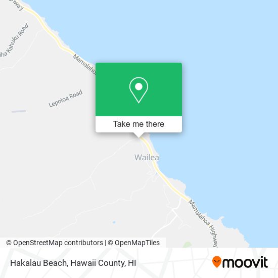 Hakalau Beach map