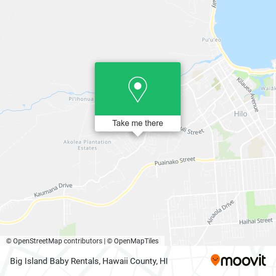 Big Island Baby Rentals map