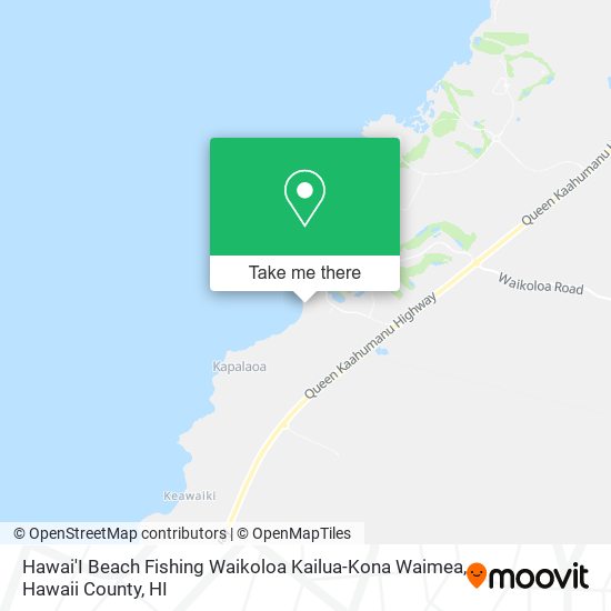Hawai'I Beach Fishing Waikoloa Kailua-Kona Waimea map