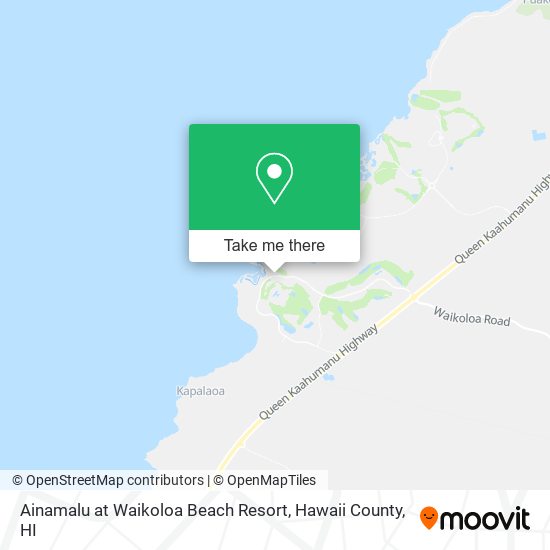 Ainamalu at Waikoloa Beach Resort map