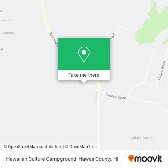 Hawaiian Culture Campground map