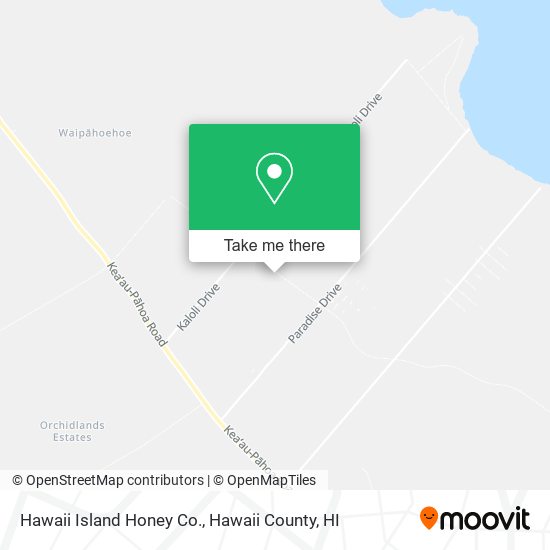 Mapa de Hawaii Island Honey Co.