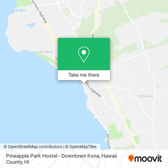 Pineapple Park Hostel - Downtown Kona map