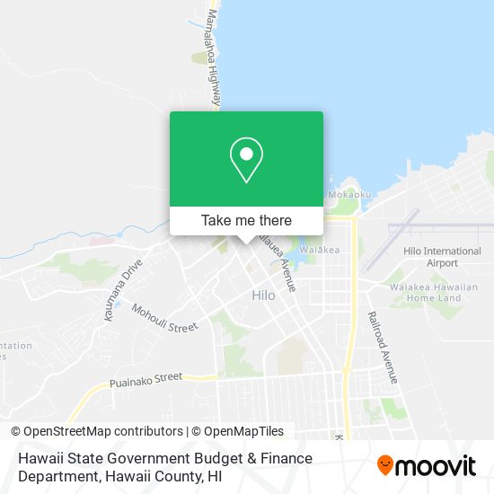 Mapa de Hawaii State Government Budget & Finance Department