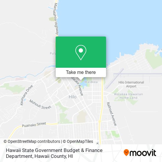 Mapa de Hawaii State Government Budget & Finance Department