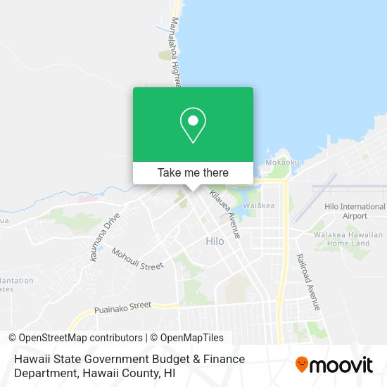 Mapa de Hawaii State Government Budget & Finance Department