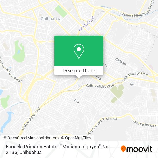 Mapa de Escuela Primaria Estatal ""Mariano Irigoyen"" No. 2136