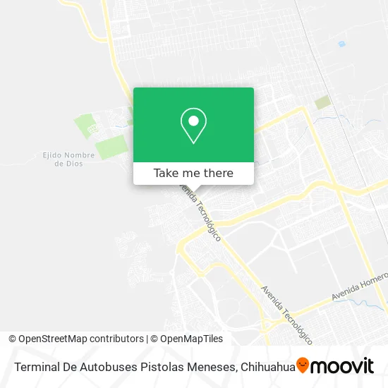 Terminal De Autobuses Pistolas Meneses map