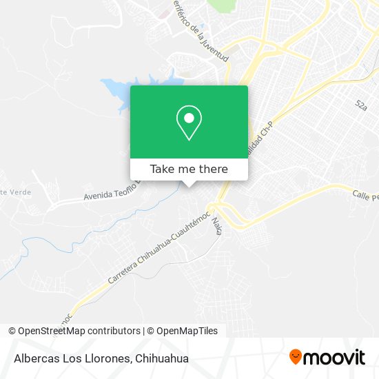 Albercas Los Llorones map