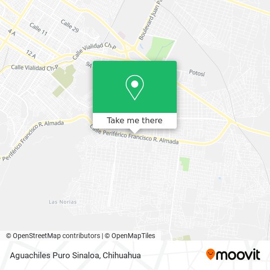 Aguachiles Puro Sinaloa map