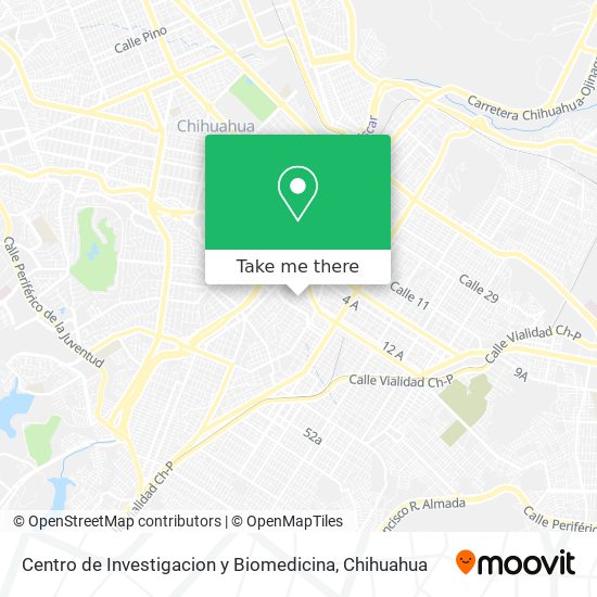 Mapa de Centro de Investigacion y Biomedicina