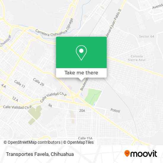 Transportes Favela map